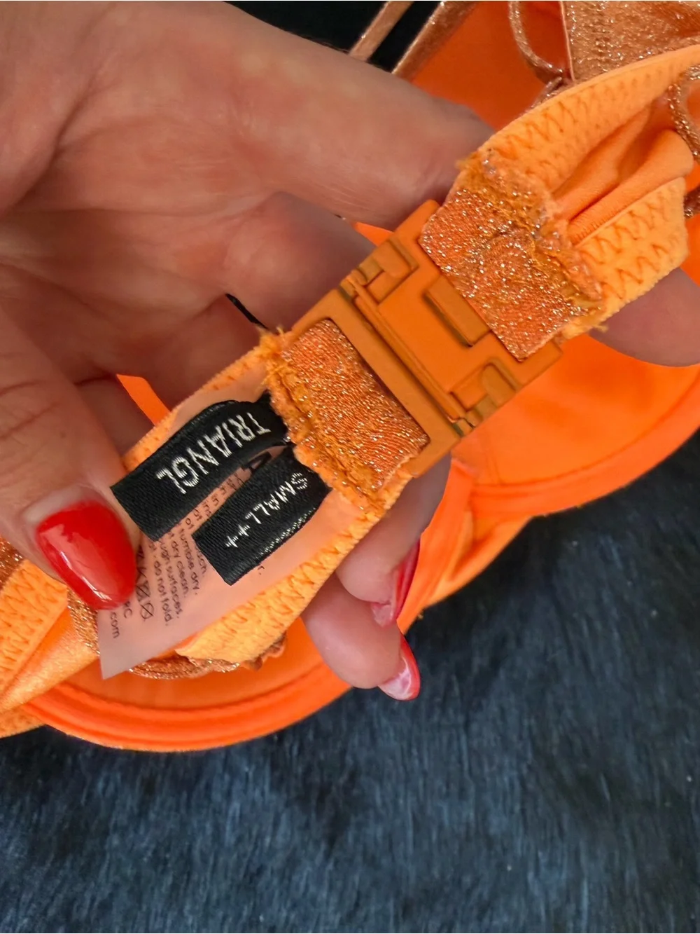 triangl swimwear Orange Shimmer Bikini Set
